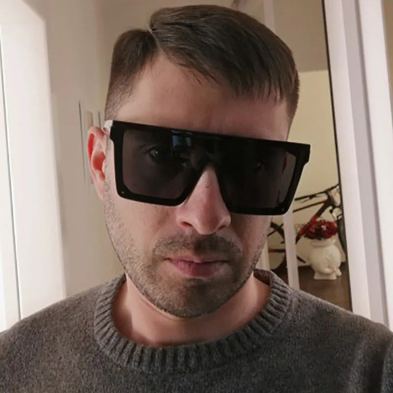 Vintage Flat Top Solglasögon – fyrkantiga UV400 shades unisex