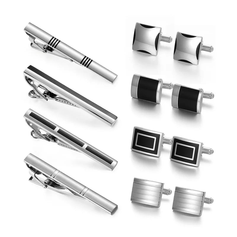 Slipsnålar & manschettknappar set 4-pack – lyxigt presentset herr