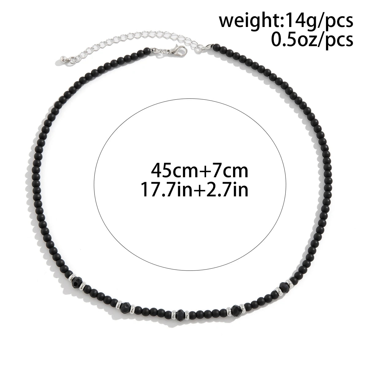 Pärlhalsband herr svart – hiphop choker med kristallpärlor