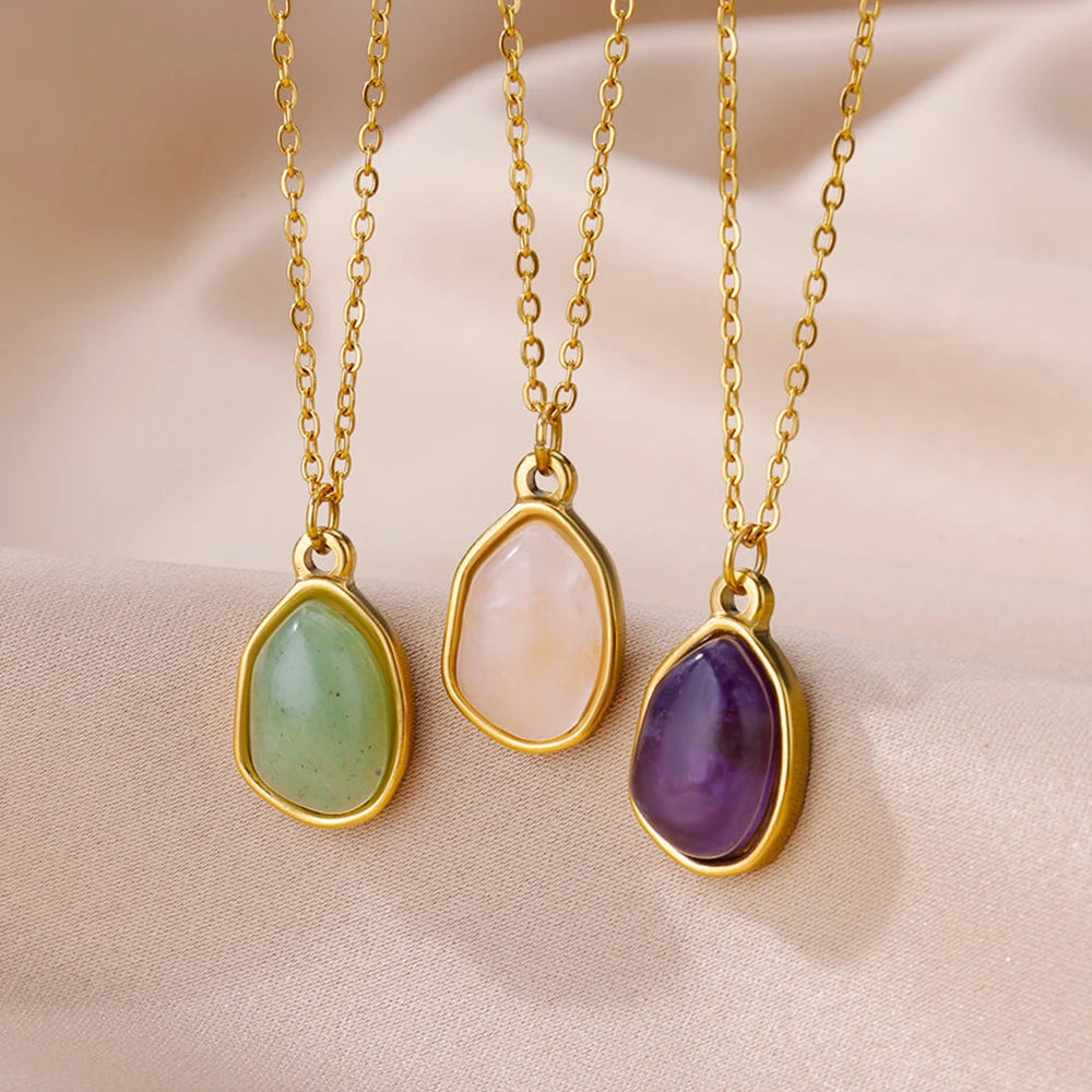 Halsband dam – halsband med healing crystal oregelbundna