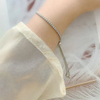 Moissanite Tennisarmband Dam Roséguld Justerbart
