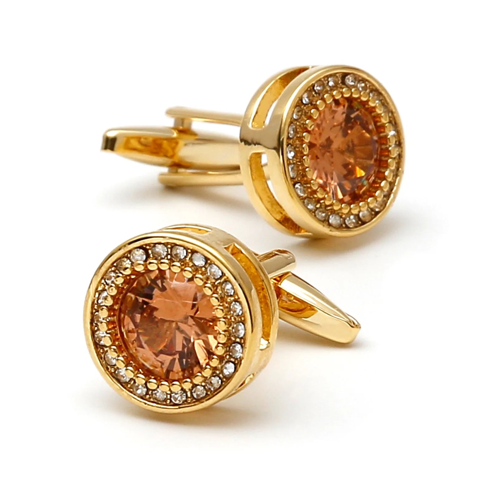 Manschettknappar Roséguld – Rund design med snäckskal