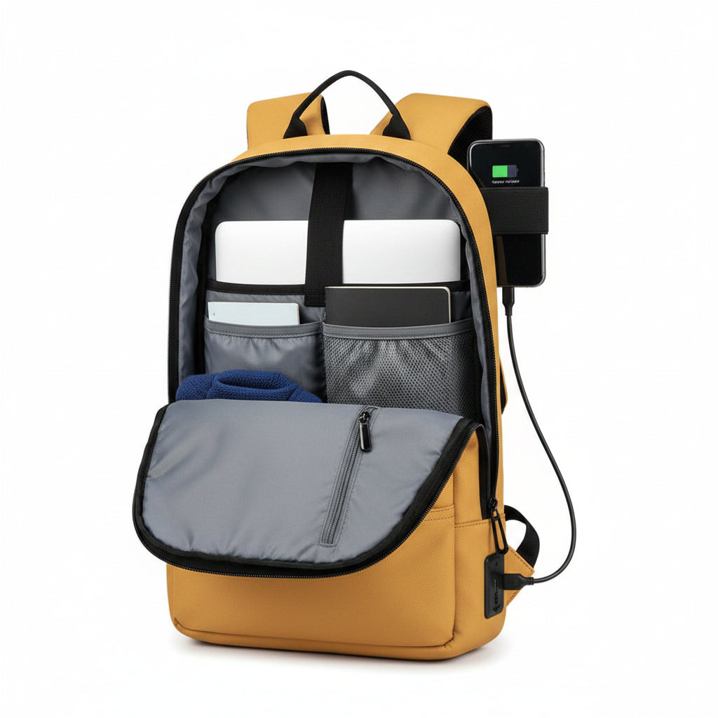 Heroic Knight slim datorryggsäck 15,6–17 tum med laddningsport