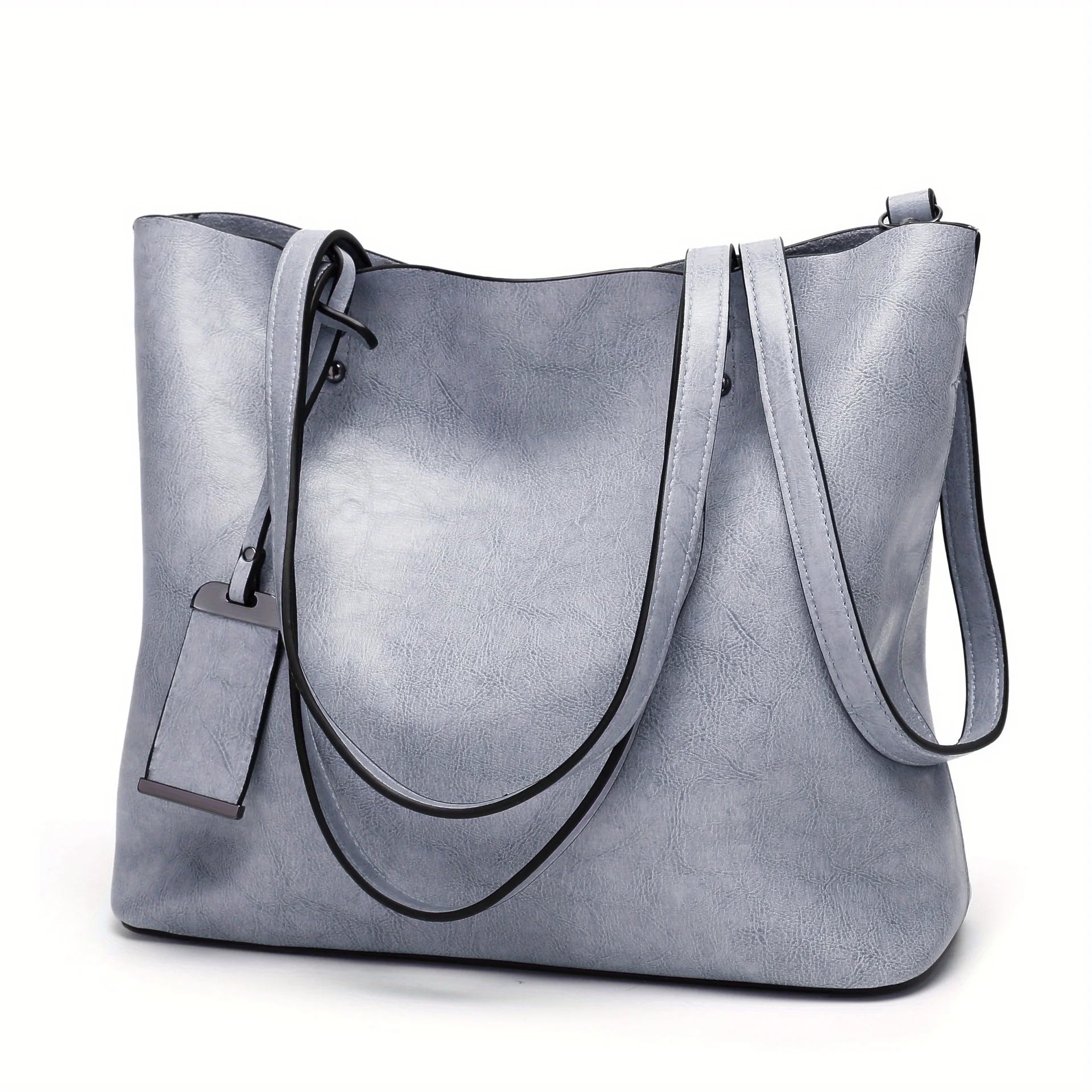 Tote bag dam i retro PU-läder – arbetsväska med laptopfack