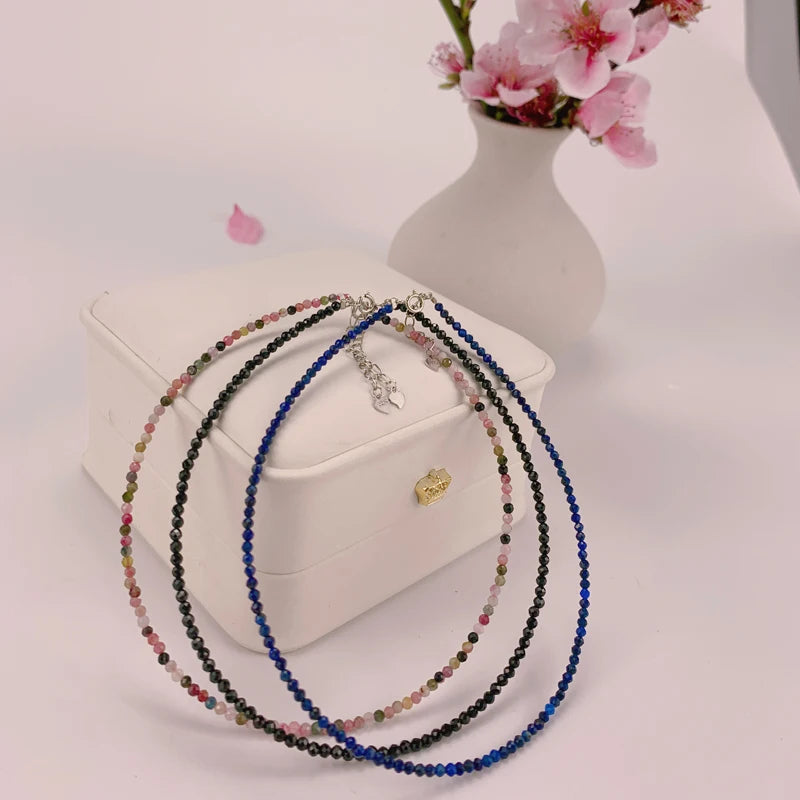 Fotlänk i 925 sterling silver med turmalin 24–27 cm