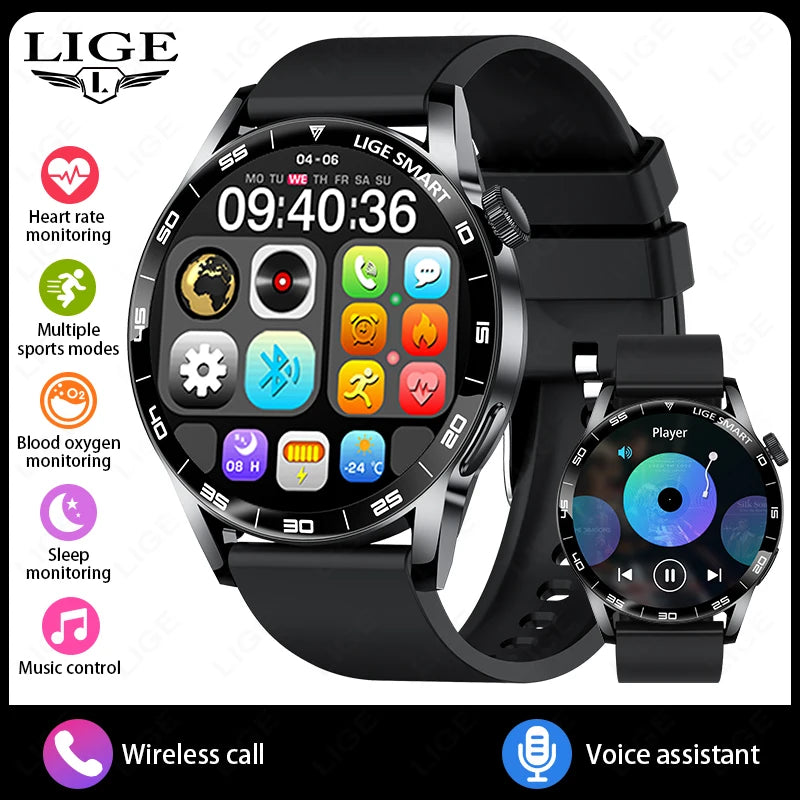 LIGE Outdoor Smartwatch 1.38” – Bluetooth-samtal & sport