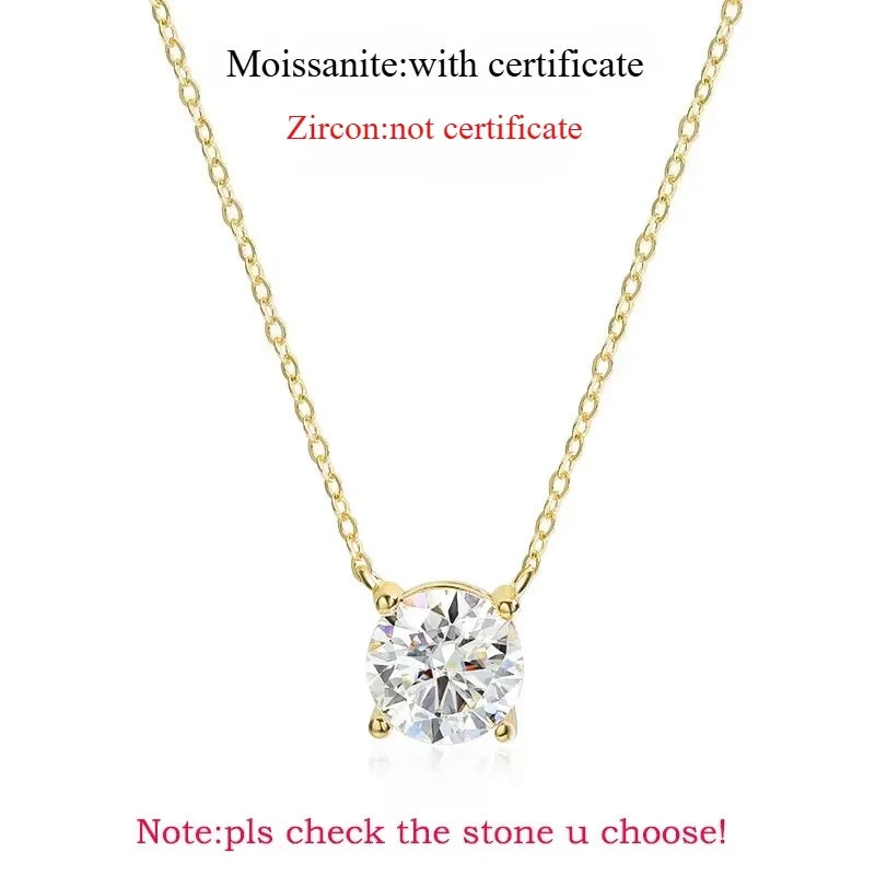 Halsband dam – moissanite halsband i roséguld i guldton
