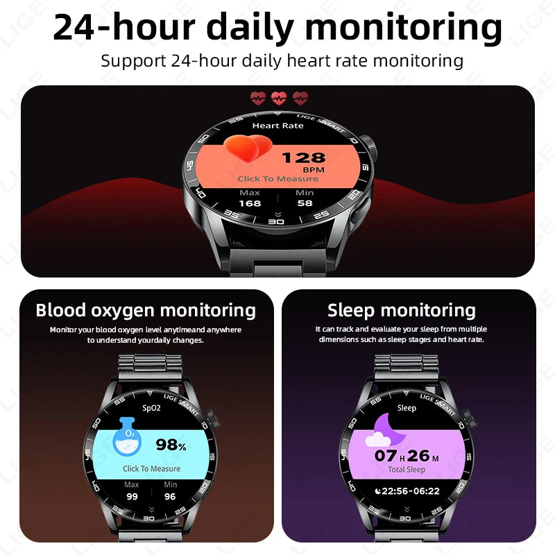 LIGE Outdoor Smartwatch 1.38” – Bluetooth-samtal & sport