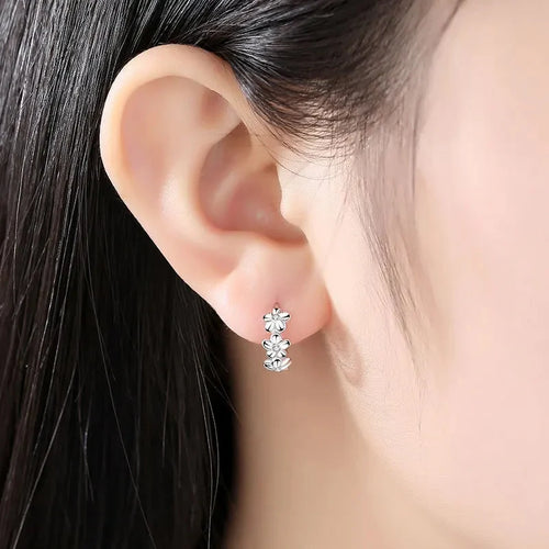 925 Sterling Silver blomörhängen – Zirkon studs