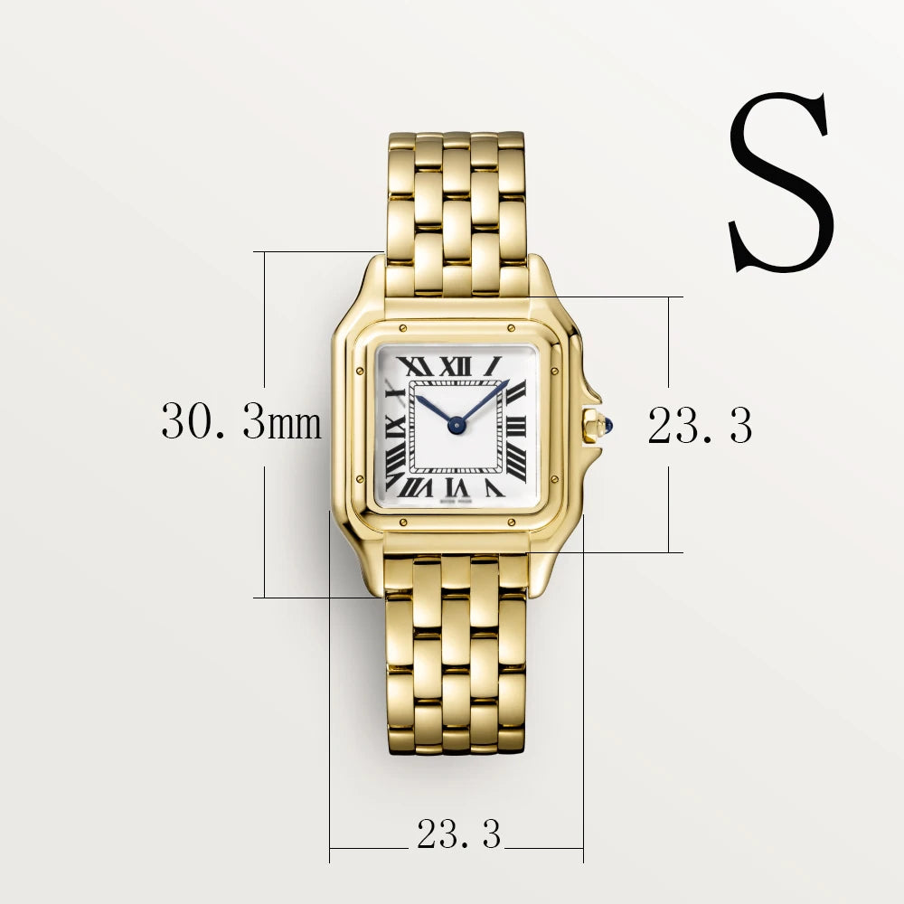 Damklocka i rostfritt stål – Rektangulär quartz med safirglas