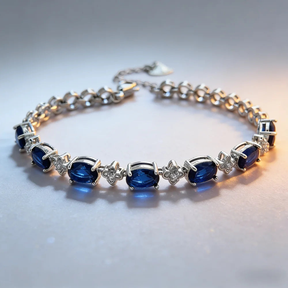 Silverarmband med blå zirkon – elegant damarmband