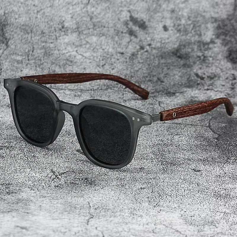 Retro Solglasögon Trälook – Polariserade UV400 Unisex