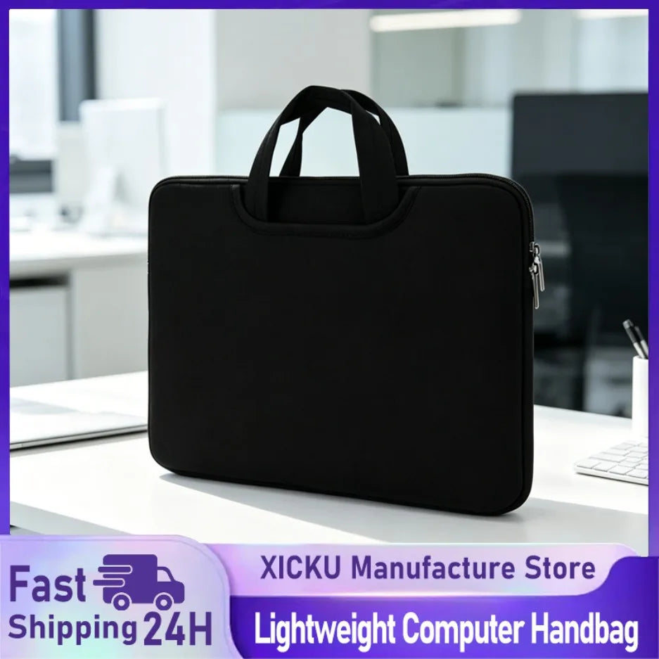 XIKCU laptopväska 16 tum med frontficka och lätt design