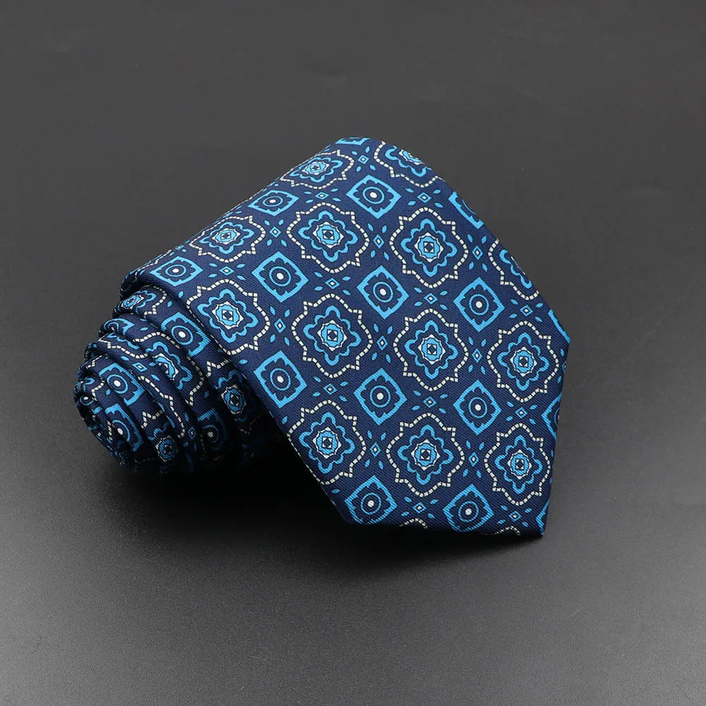 Slips herr 7,5 cm – färgglad prickig & floral