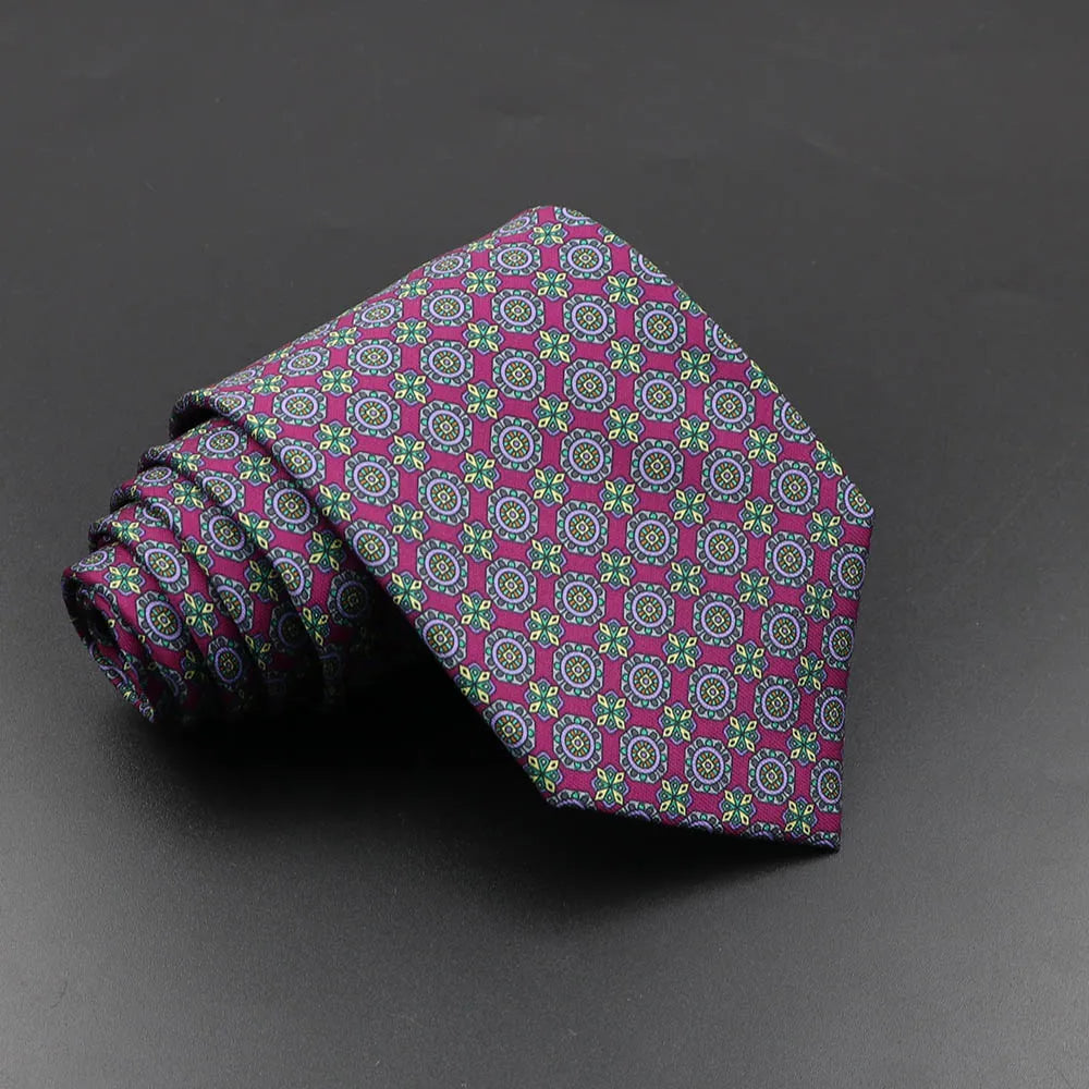 Slips herr 7,5 cm – färgglad prickig & floral