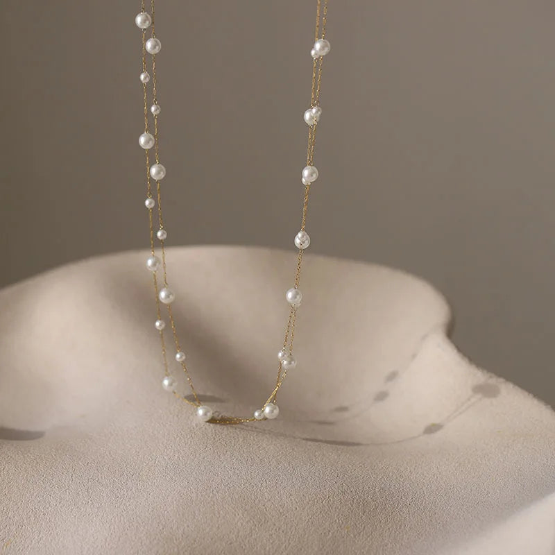 Pärlchoker i rostfritt stål – elegant halsband för dam