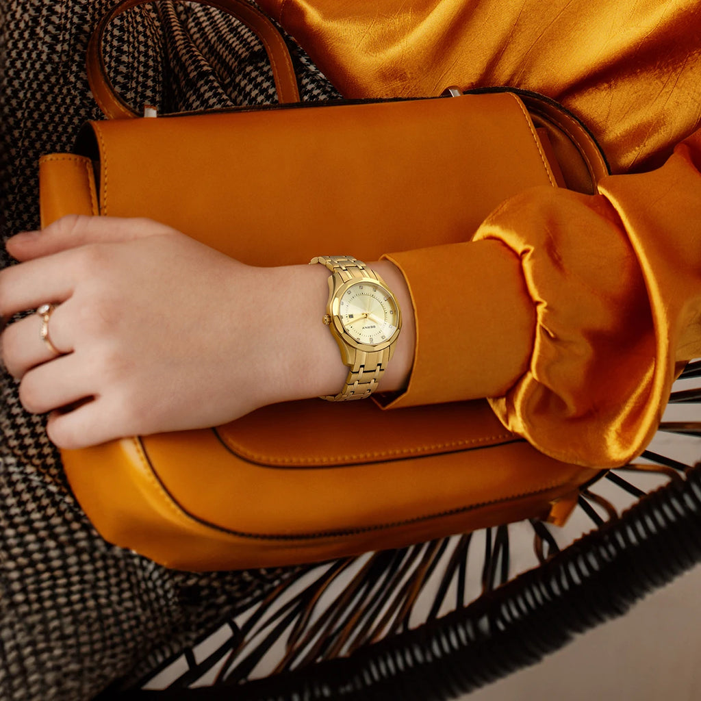 BERNY damklocka i guldton – Elegant automatisk klocka