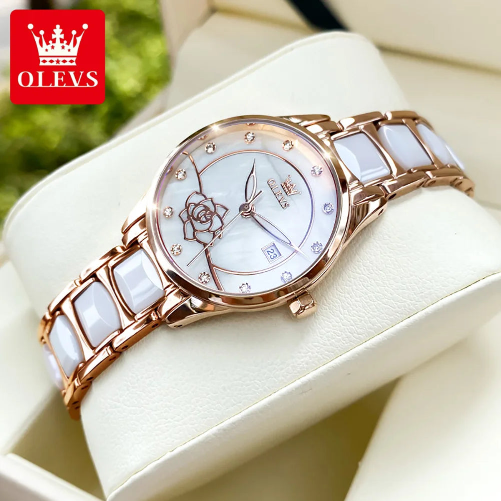 OLEVS 3606 Damklocka – elegant automatisk klocka
