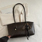 Stor retro tote bag i polyester med modern enkel design