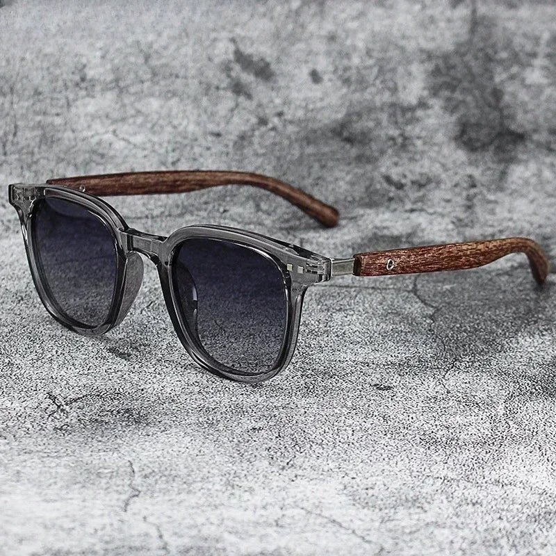Retro Solglasögon Trälook – Polariserade UV400 Unisex