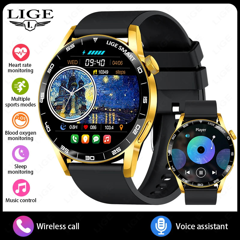 LIGE Outdoor Smartwatch 1.38” – Bluetooth-samtal & sport