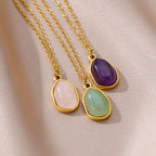 Halsband dam – halsband med healing crystal oregelbundna