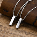 Halsband herr – minimalistiskt stålhalsband med geometriskt hänge