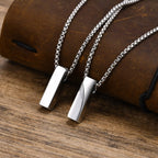 Halsband herr – minimalistiskt stålhalsband med geometriskt hänge