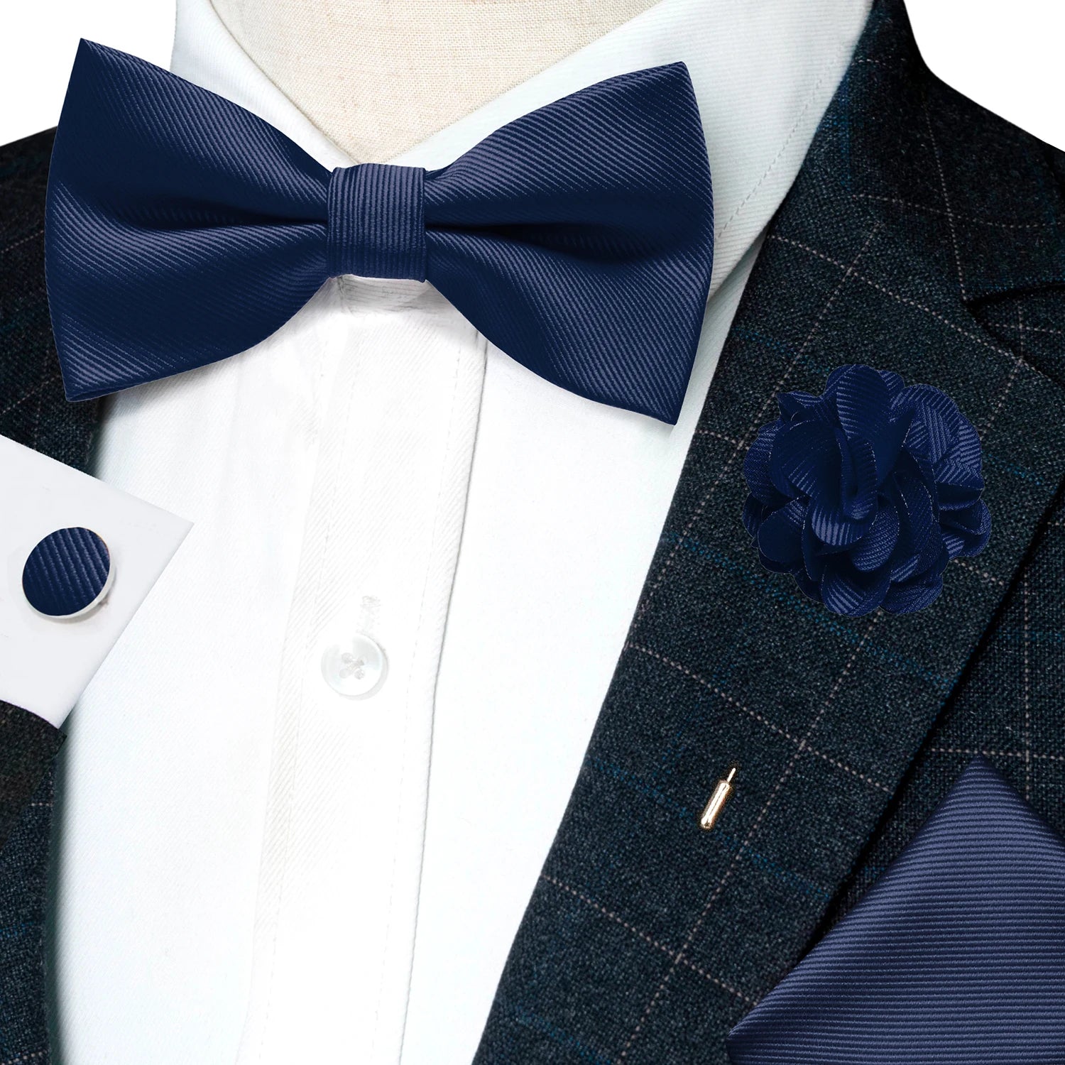 Herrset i siden - Slips, fluga, näsduk, slipsnål –  Finns i flera varianter