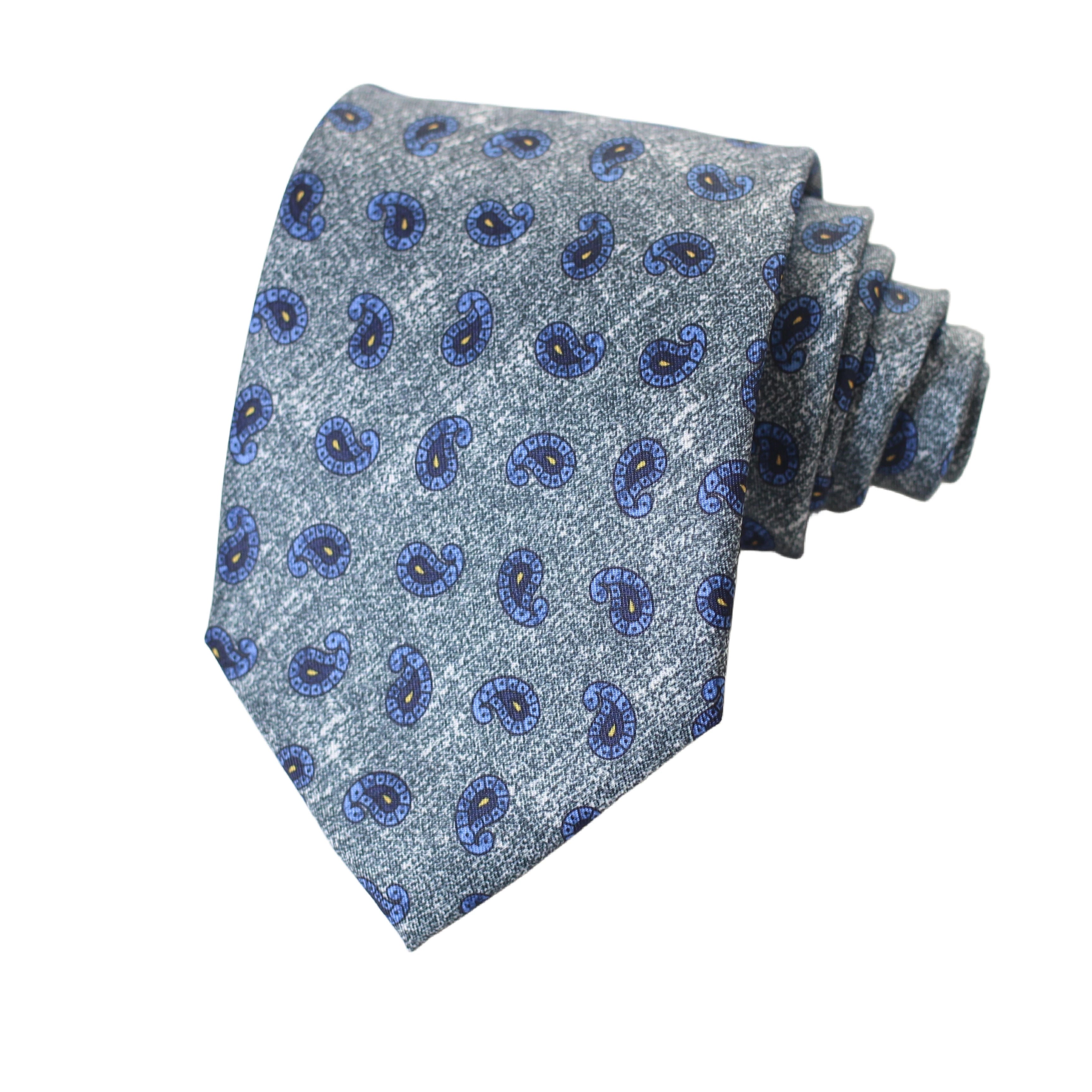 Paisleyslips Röd/Blå 9 cm – Elegant & modern stil