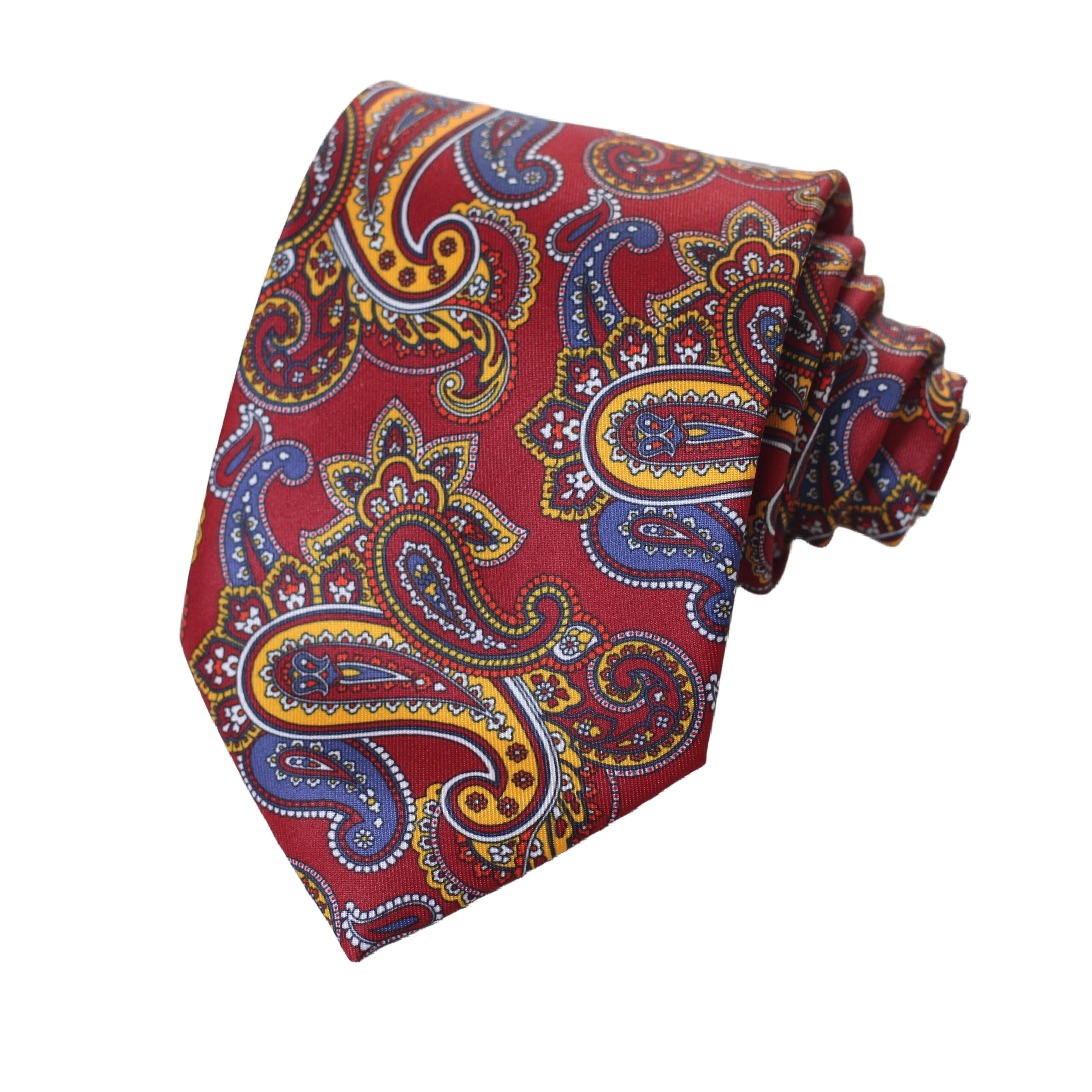 Paisleyslips Röd/Blå 9 cm – Elegant & modern stil