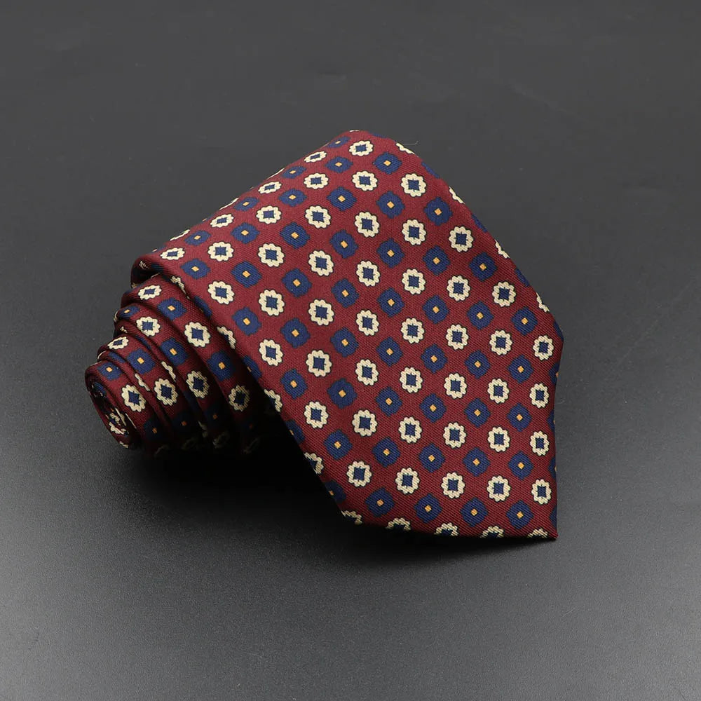 Slips herr 7,5 cm – färgglad prickig & floral