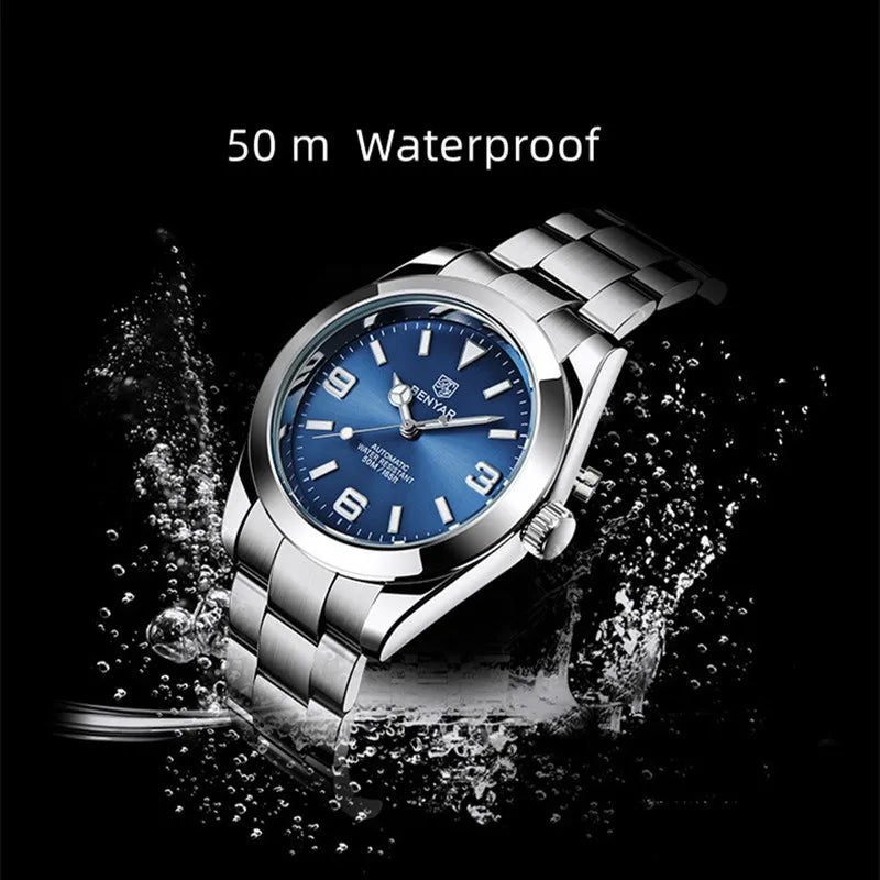 Automatisk herrklocka 41mm – klassisk design & 50m vattentät
