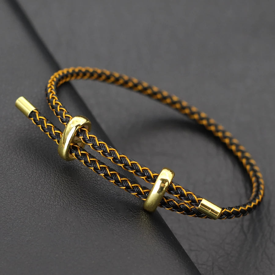 Adjustable Simple Stainless Steel Wire Charm Bracelet Unisex Sliding Knot Good Luck Red Rope Braslet Outdoor Cycling Accessories