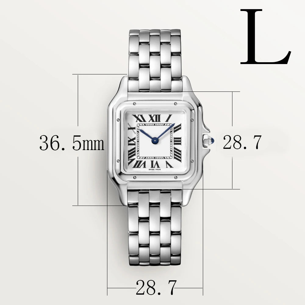 Damklocka i rostfritt stål – Rektangulär quartz med safirglas