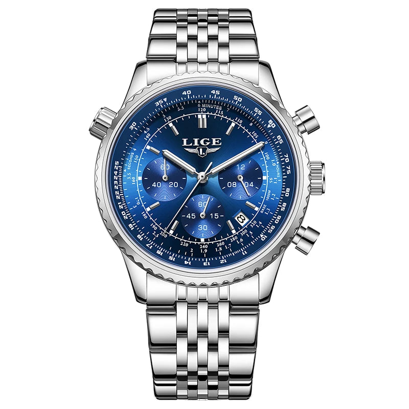 LIGE 89216 herrklocka – Stilren quartzklocka, datum & 3 ATM
