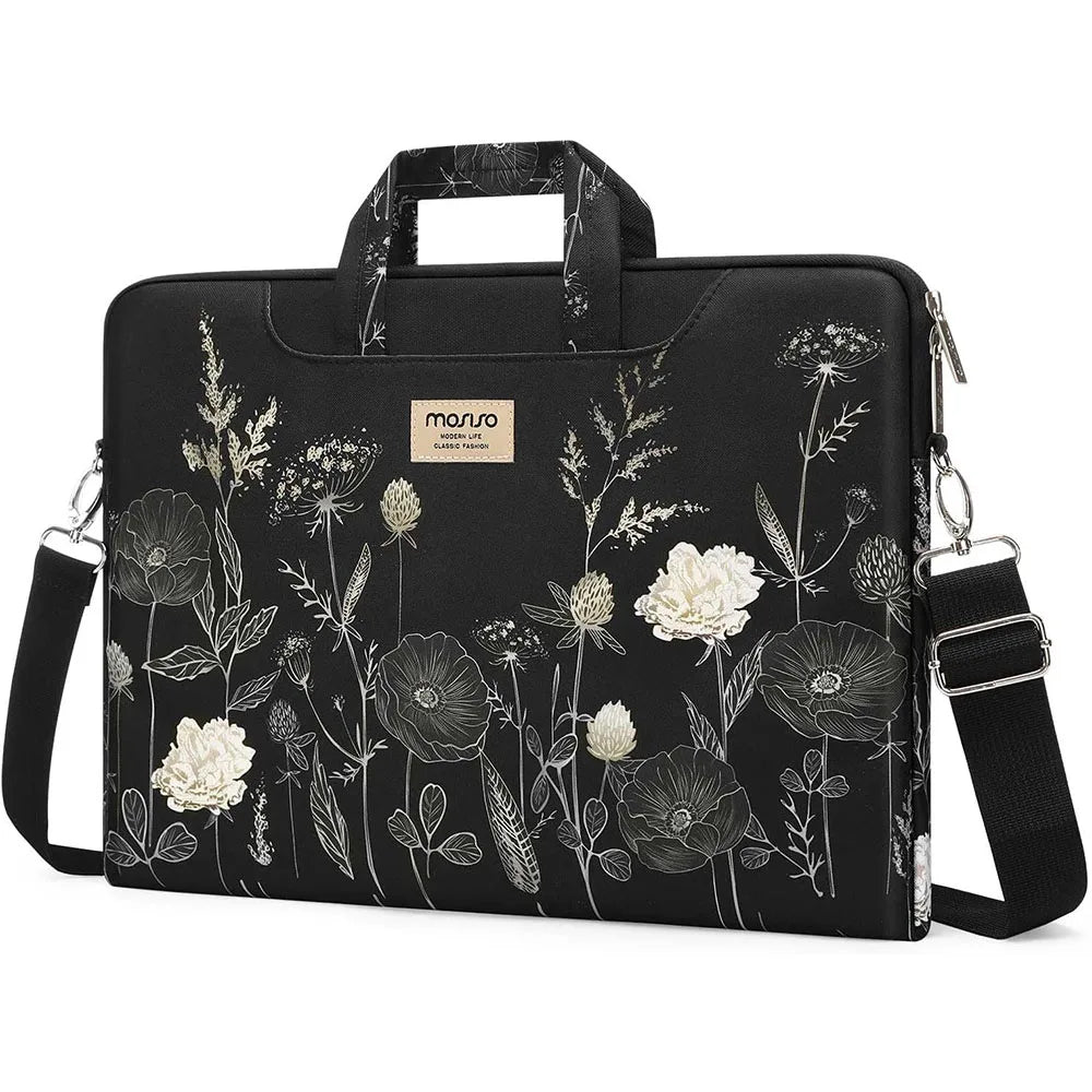 Laptopväska 13–17,3 tum – axelväska i canvas för MacBook & PC