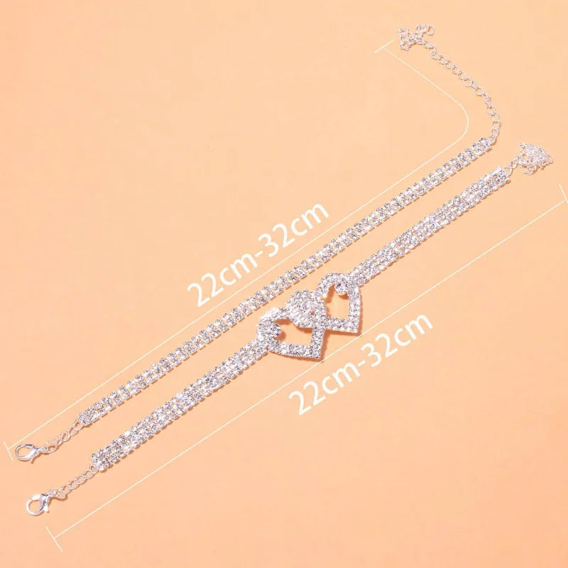 Fotlänk dam silver – cubic zirconia kedja