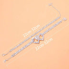 Fotlänk dam silver – cubic zirconia kedja
