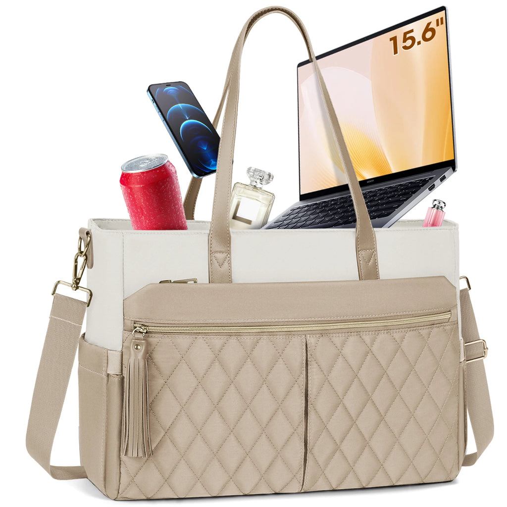 Laptopväska dam 15,6 tum – rymlig tote bag för arbete