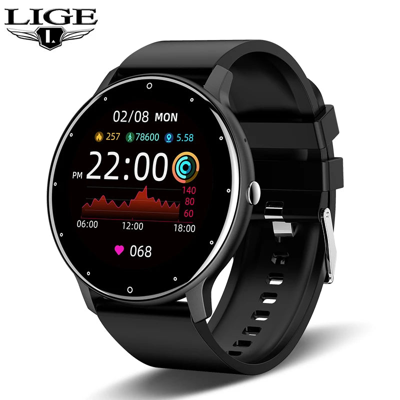 LIGE Smartwatch 1.28” – Bluetooth-samtal & pulsmätning