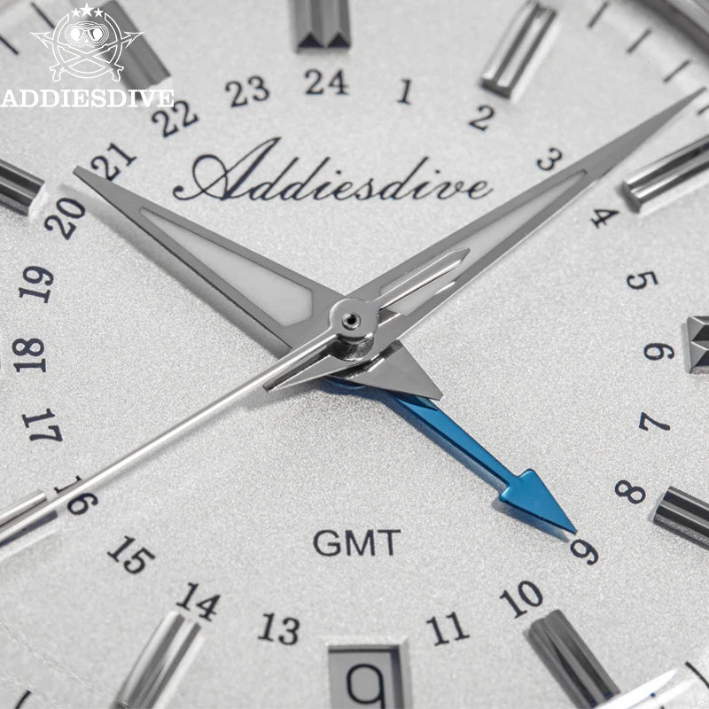 ADDIESDIVE AD2065 – Lyxig 36mm GMT quartzklocka i rostfritt stål (10ATM)