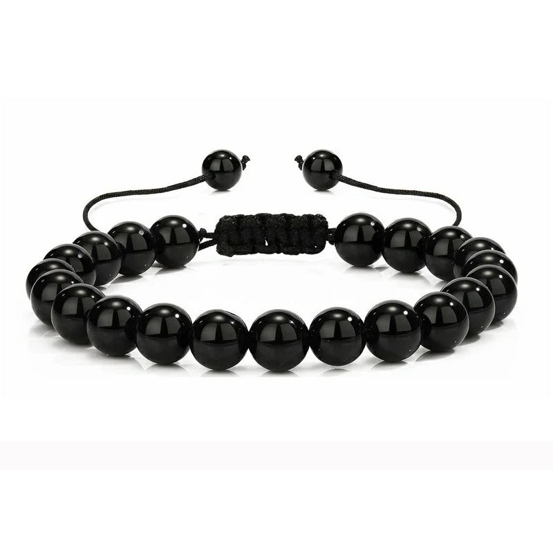 Pärlarmband Herr – Tigeröga & Lava Sten 8 mm