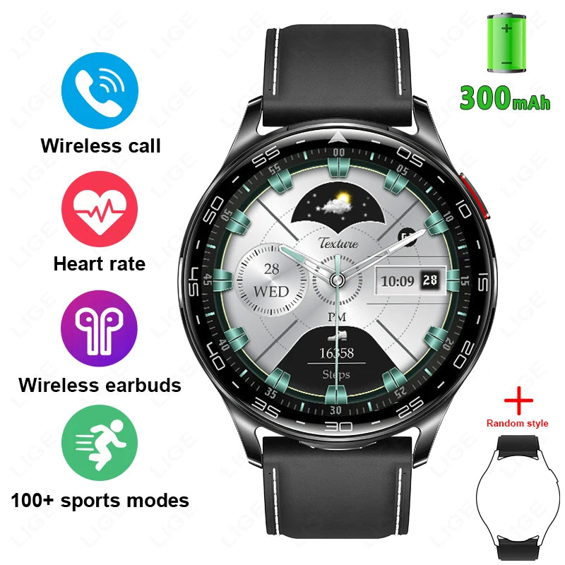 Smartwatch LIGE TWS 2‑i‑1 – med hörlurar & Bluetooth