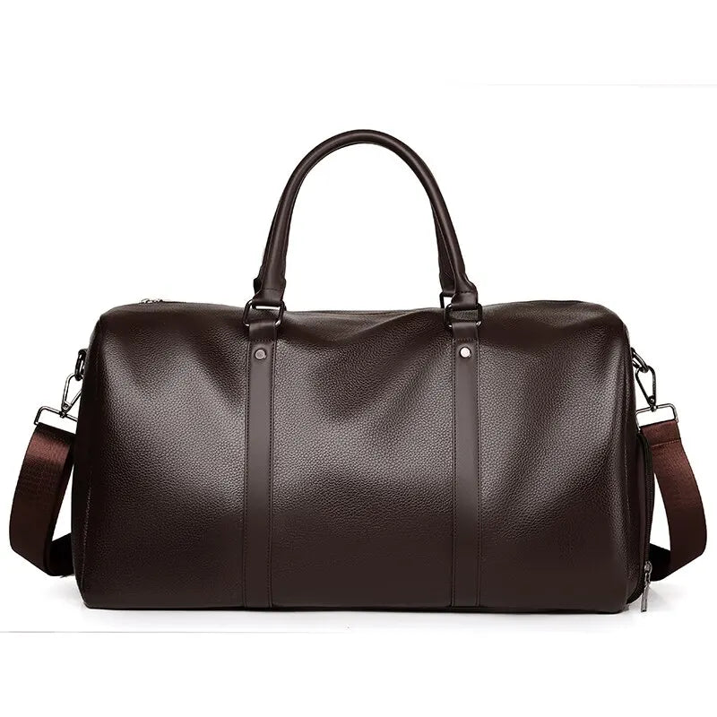 Retro weekendbag i PU-läder med stor kapacitet
