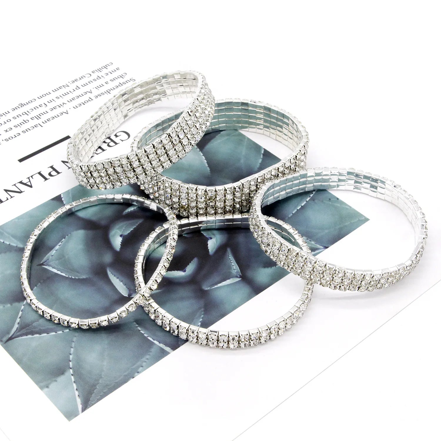 Fotlänk dam strass – multilayer kristallkedja