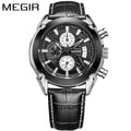 MEGIR Herrklocka – Sportig militärklocka med läderband