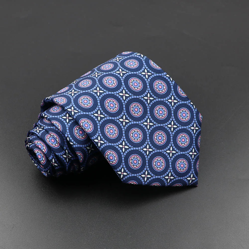 Slips herr 7,5 cm – färgglad prickig & floral
