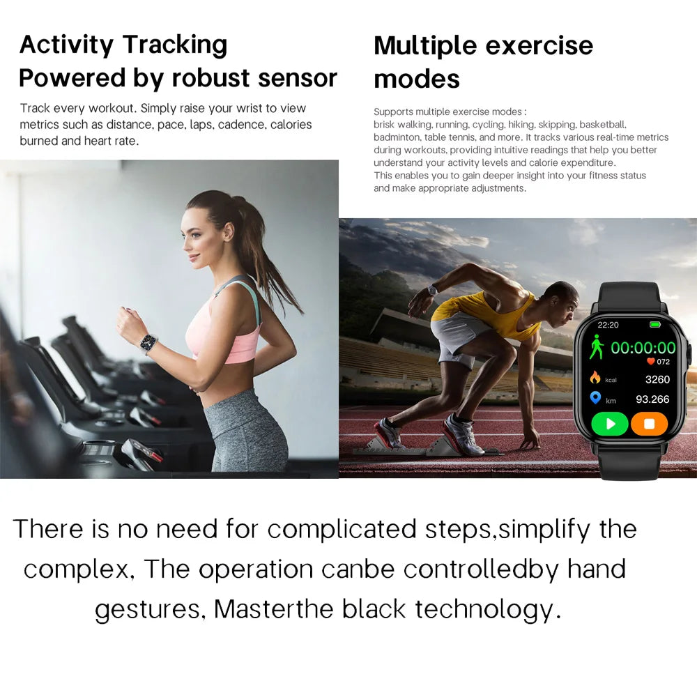 Smartwatch 2.01” HD – Bluetooth-samtal & stor skärm