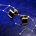 Manschettknappar & slipsklämma set – svart elegant accessoar
